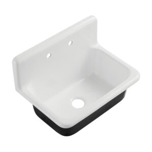 Kingston Brass GCKWS302010 30-Inch Cast Iron Single Bowl Wall Mount Kitchen Sink