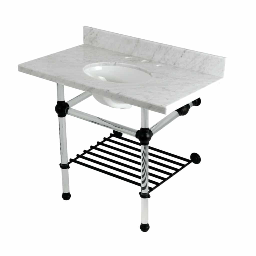 Carrara Marble White/Matte Black
