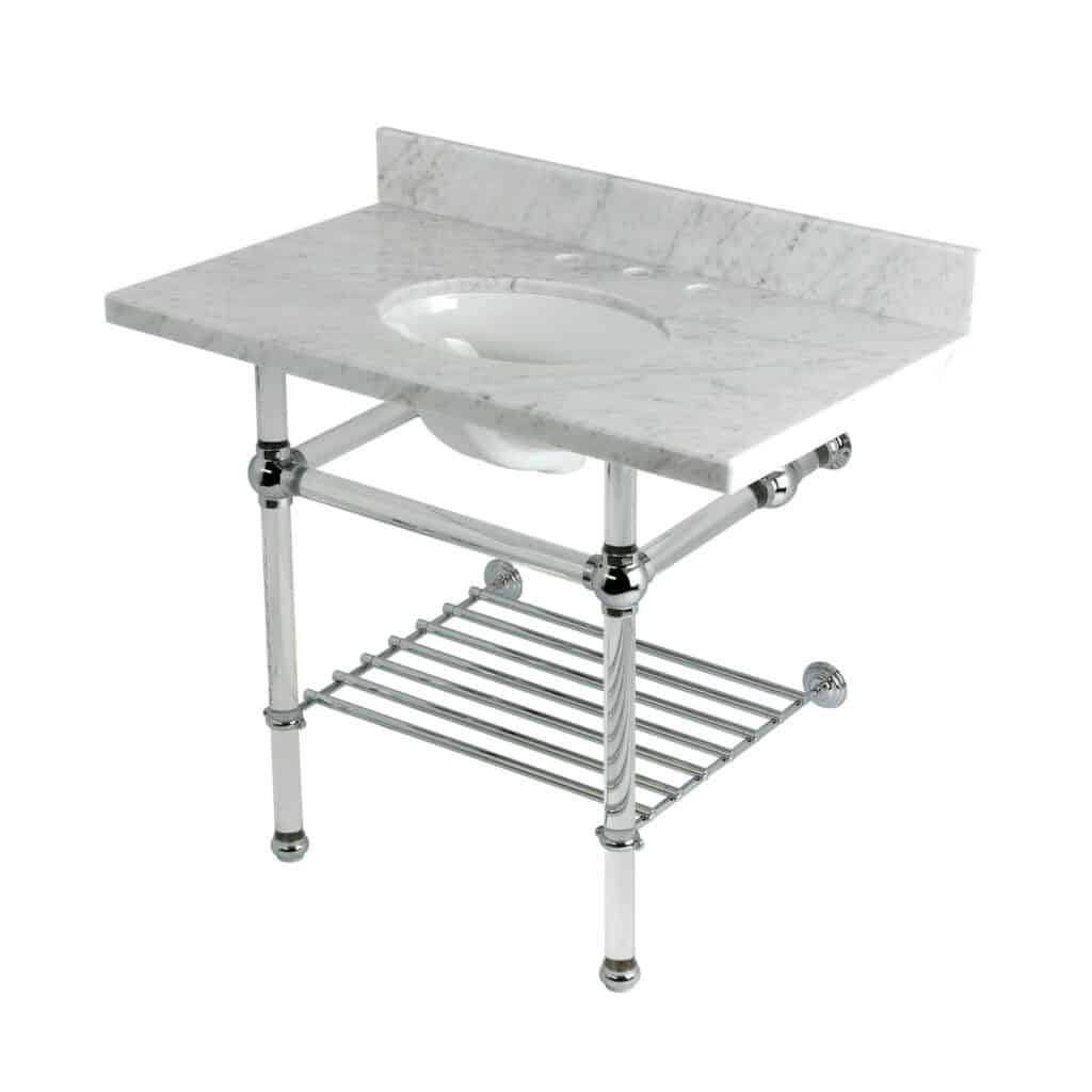 Carrara Marble White/Polished Chrome