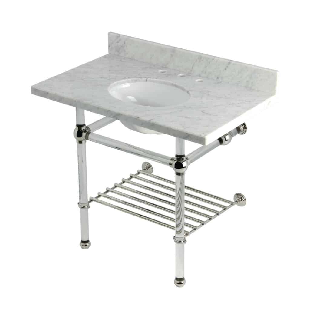 Carrara Marble White/Polished Nickel