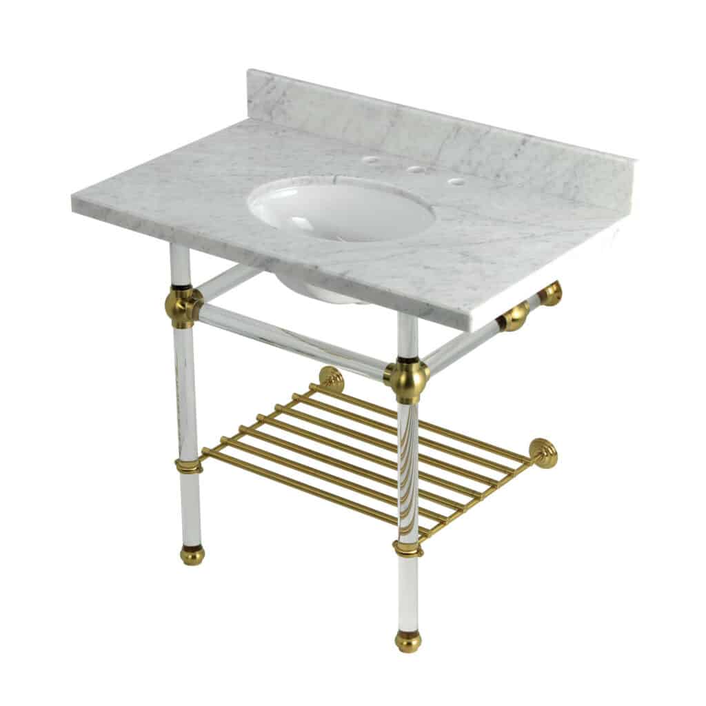 Carrara Marble White/Brushed Brass