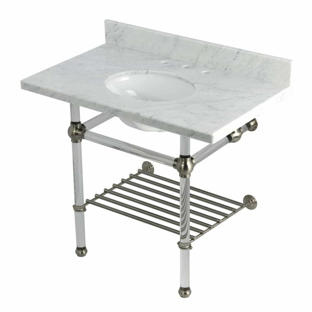 Carrara Marble White/Brushed Nickel