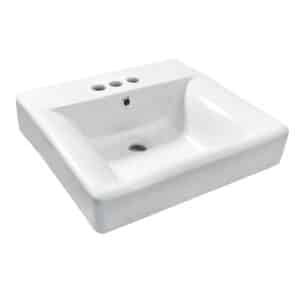 Kingston Brass EV2019W34 20-Inch Ceramic Console Sink (4-Inch, 3-Hole)