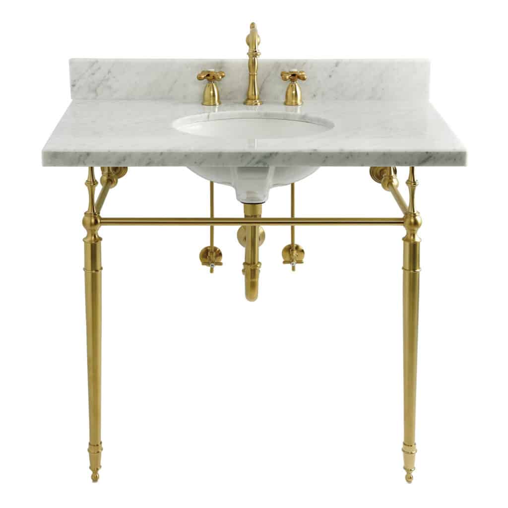 Carrara Marble White/Brushed Brass