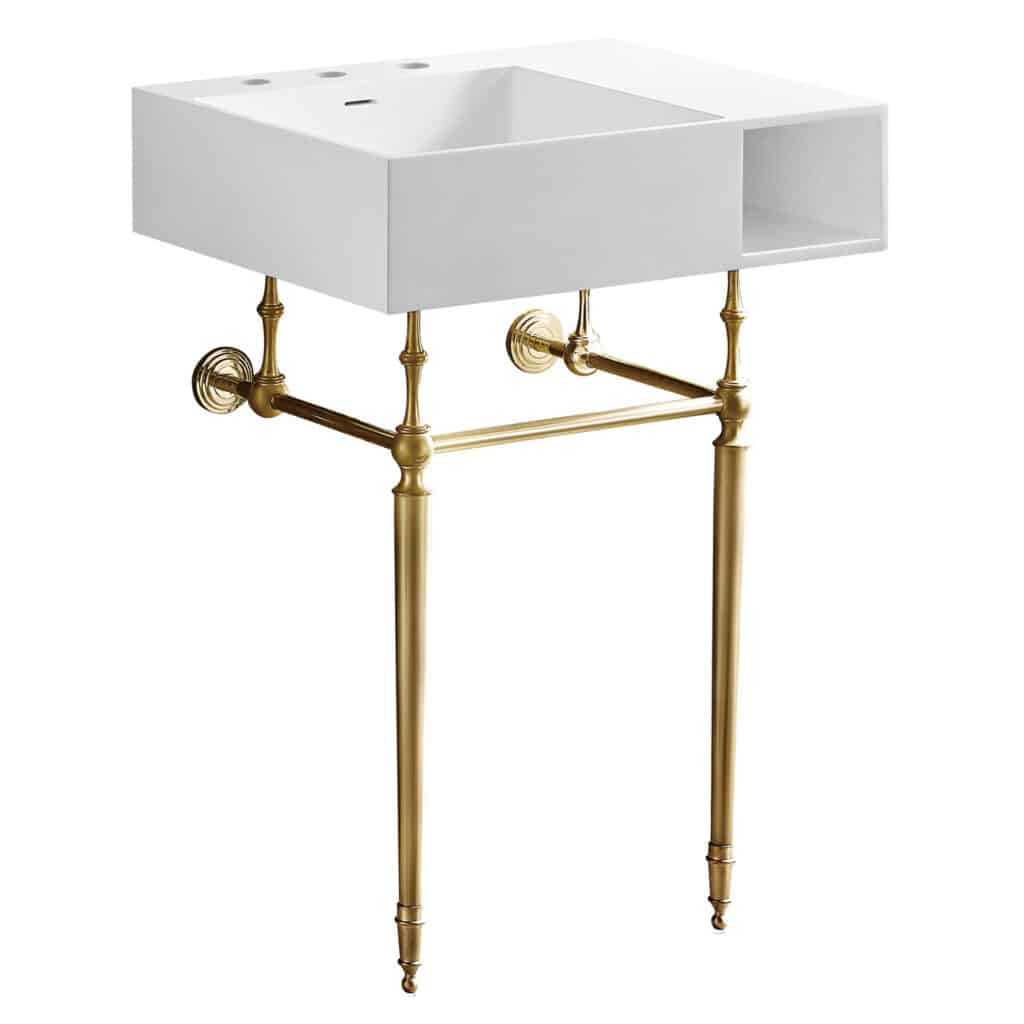 Matte White/Brushed Brass