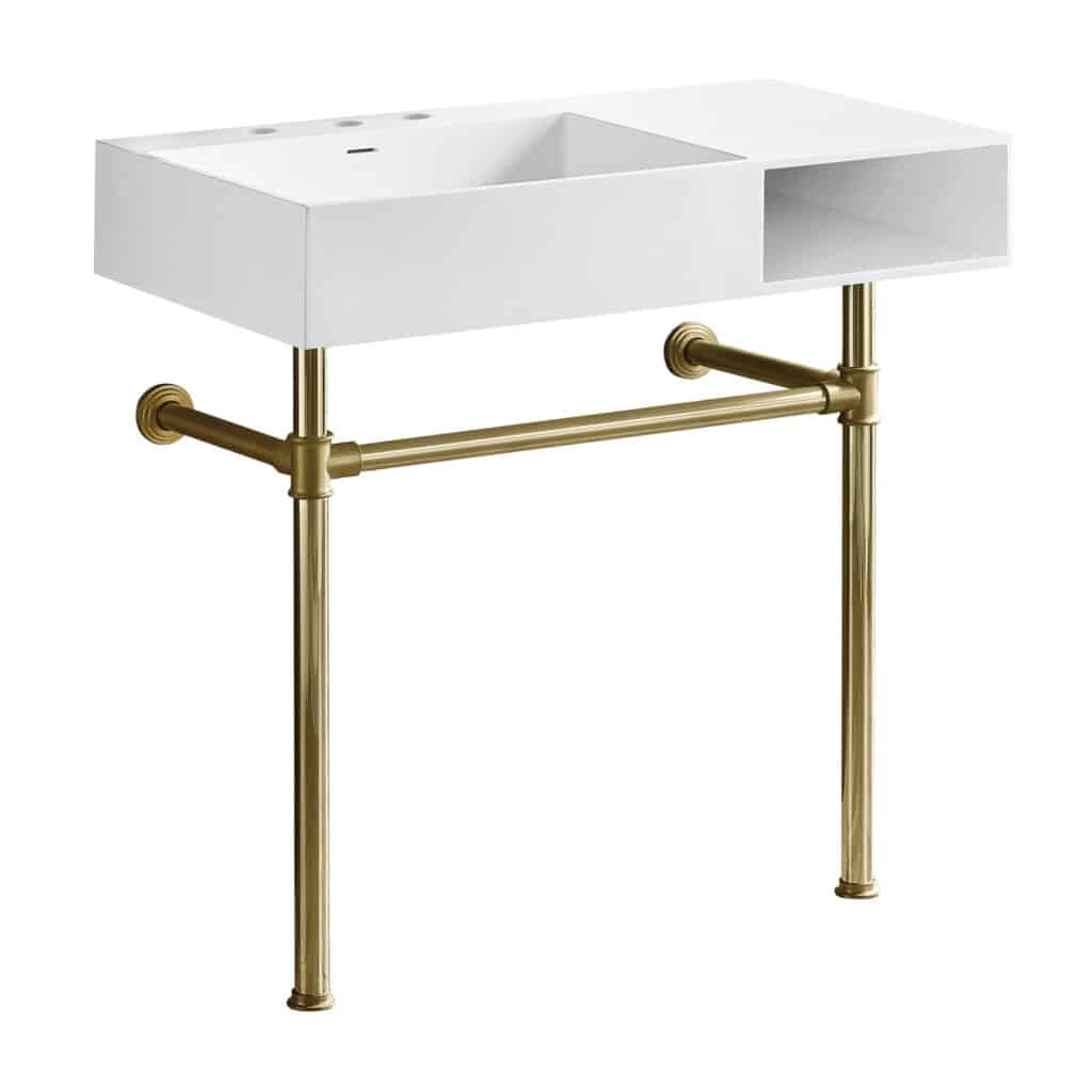 Matte White/Polished Brass