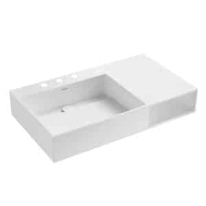 Kingston Brass VPB3368SQA 36-Inch Solid Surface Console Sink (8-Inch, 3-Hole)
